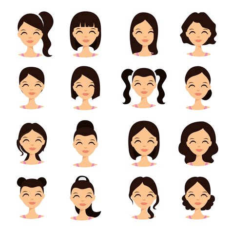 Cartoon Female Hairstyles