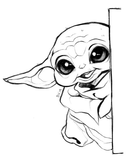 Pin de Courtney Heatherly em BABY YODA! | Desenho a tinta, Desenhos a