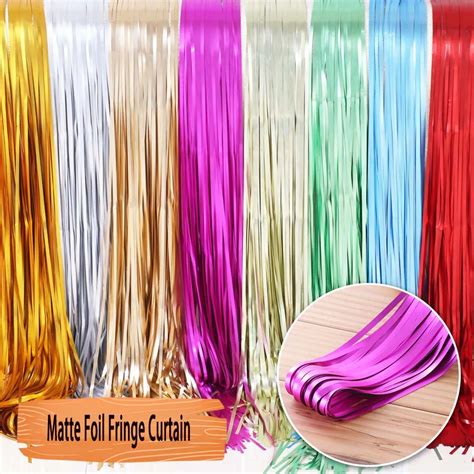 Matte Pink Foil Curtain Tassel Backdrop Curatin Birthday Party Propz