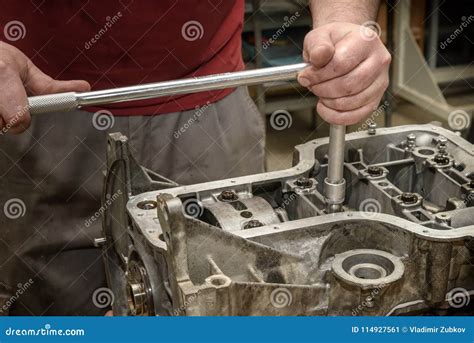 Car Engine Repair In The Workshop Editorial Photo Image Of Garage