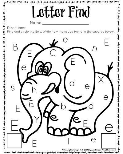 Cute Letter Find Worksheets With A Freebie Planning Playtime Preschool Letters Kindergarten