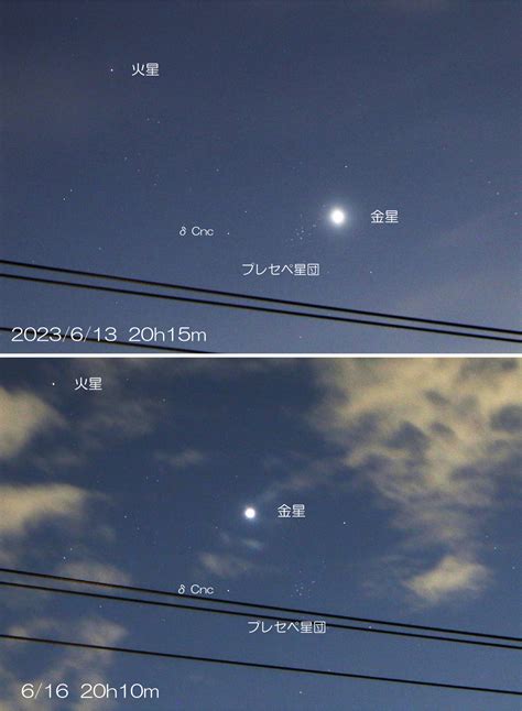 94938 2023 6 13･16 金星･火星の動きとプレセペ星団 By 小犬のプロキオン 天体写真ギャラリー