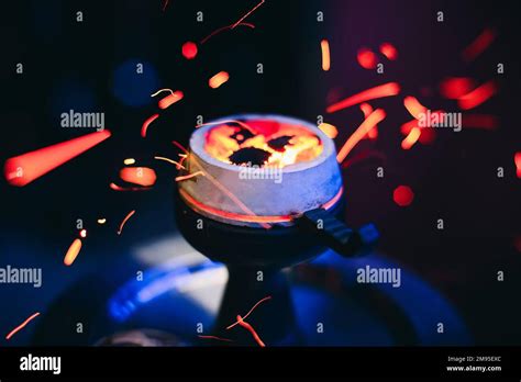 Coals In The Hookah Bowl Of Smoking Hot Red With Bold Sparks Stock Photo Alamy