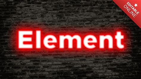element glow red text effect generator
