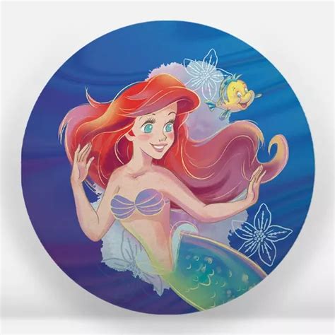 Painel De Festa Redondo Tecido 1 50x1 50 Disney Licenciado Cor Ariel 02