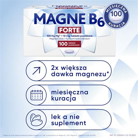 Sanofi Magne B₆ Forte Tabletki 100 sztuk Skurcze Mięśnie stawy