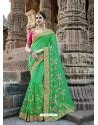 Buy Jade Green Designer Party Wear Heavy Silk Saree Party Wear Sarees