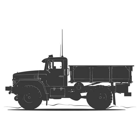 Premium Vector Silhouette Military Truck Black Color Only