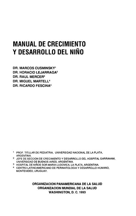 Manual De Crecimiento Y Desarrollo Del Niño Pdf