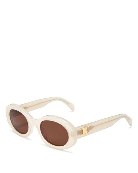 Celine Oval Sunglasses In Natural Lyst