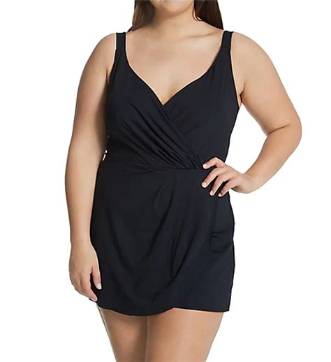 Plus Size Live In Color Surplice Mio Swim Dress