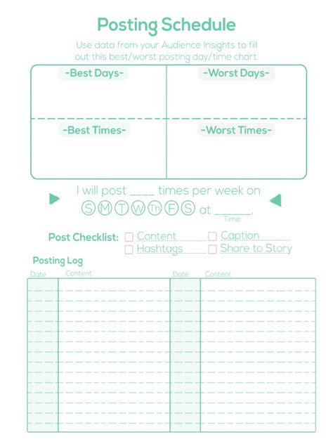 4 WORKSHEETS Posting Schedule | PDF