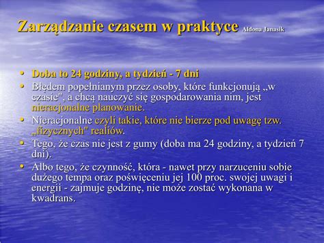 Ppt Zarz Dzanie Czasem W Praktyce Powerpoint Presentation Free