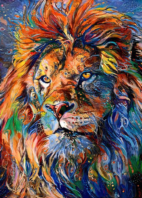 Abstract Lion Poster Picture Metal Print Paint By Snecc Faraday