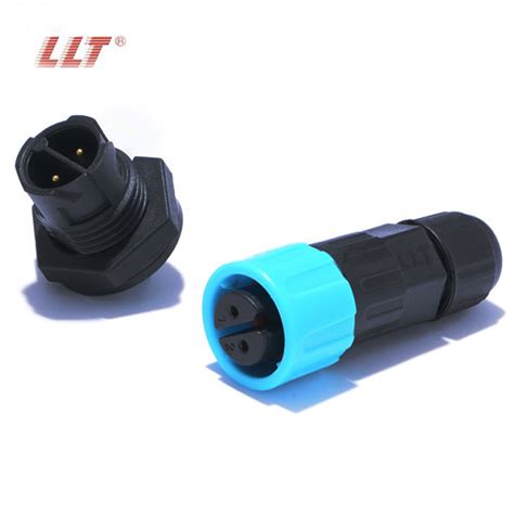 LLT M16 Waterproof Connector Plug Socket 2 Pin Power Cable Connector