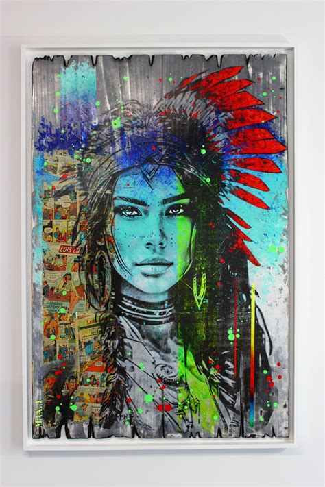 Super Indian Girl Von Maxime Andriot Malerei Acryl Collage