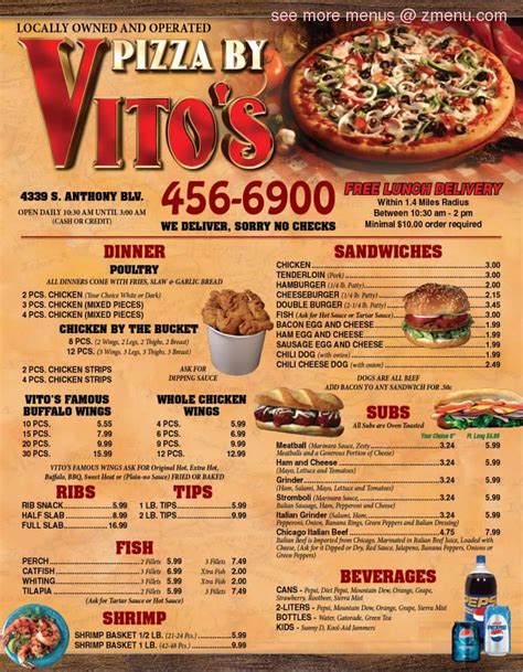 Online Menu Of Pizza By Vitos Restaurant Fort Wayne Indiana