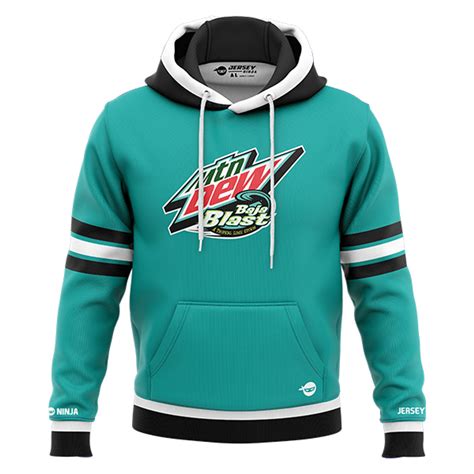 Jersey Ninja Mountain Dew Baja Blast Teal Performance Hoodie