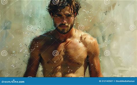 Hot Male Model Tan Surfer Guy Pack Attractive Man Stock Illustration Illustration Of Kissed