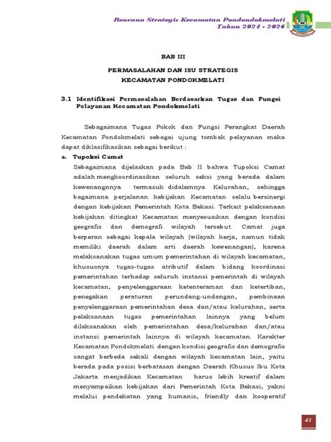 Bab Iii Permasalahan Dan Isu Strategis Ok Pdf Bisnis