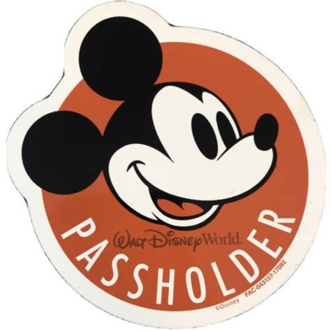 Disney Accents Walt Disney World Mickey Mouse Red Orange Original Annual Passholder Magnet