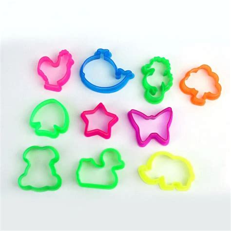 10pcs/set Random Color Plasticine Mold Animal Shape Clay Mould Baby ...