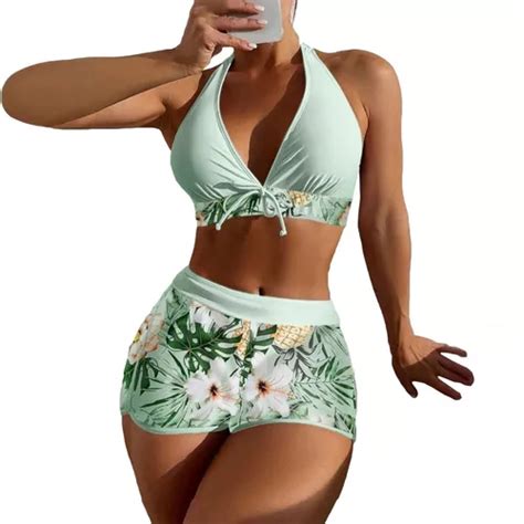 Traje De Ba O Dos Piezas Talle Alto Bikini Ba Ador Para Dama Mercadolibre