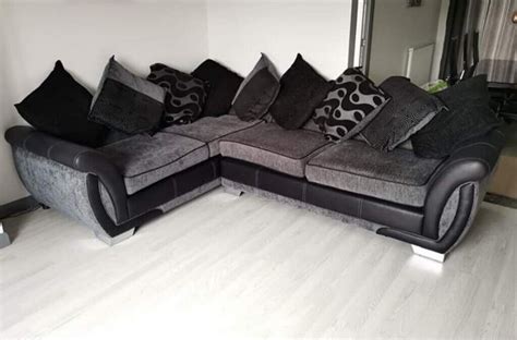 Dfs Black And Grey Fabric Corner Sofa In Aberdeen Gumtree