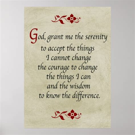 Serenity Prayer/Vintage Style Poster | Zazzle