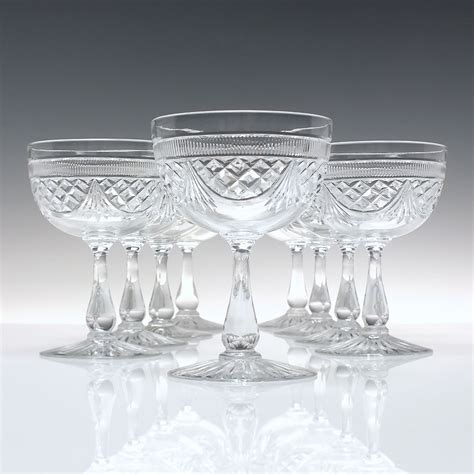 Nine Edwardian Champagne Glasses C1910 Champagne Glasses Exhibit