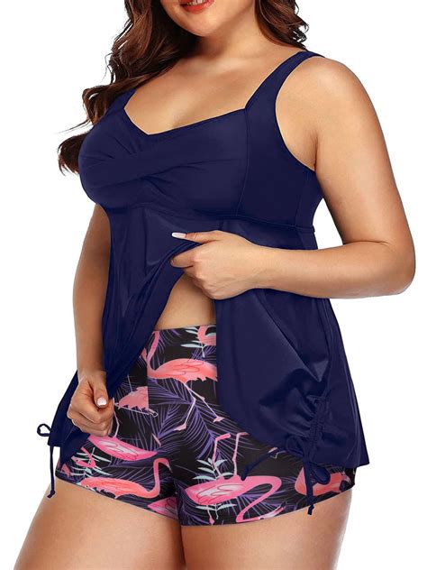 Rivelino Tankini Swimsuits For Women Plus Size Flowy Swimdress Tummy