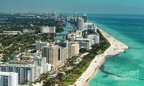 Miami Beach Skyline Aerial Photograph by David Oppenheimer