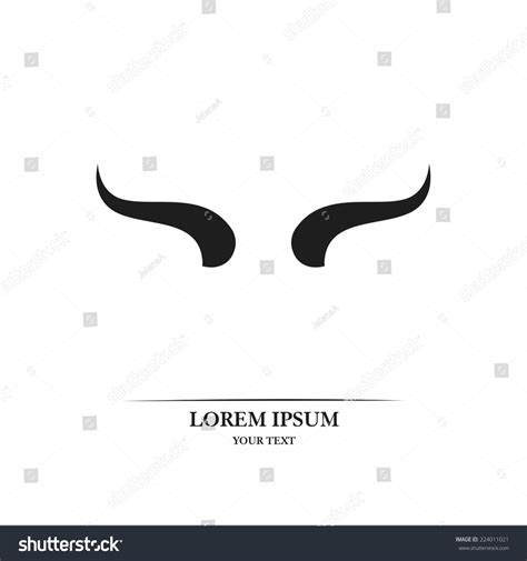 Bull Horns Stock Vector 224011021 : Shutterstock