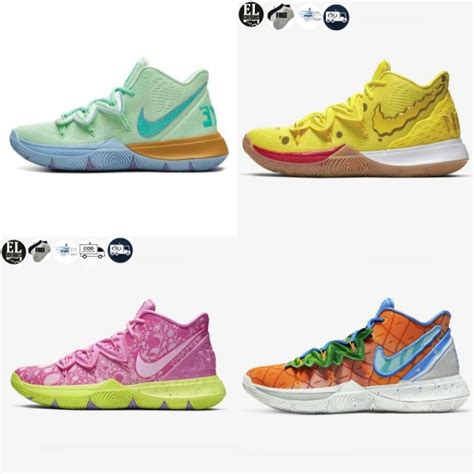 Jual Sepatu Sneakers Lari Pria Wanita Nike Kyrie V Irving Spongebob