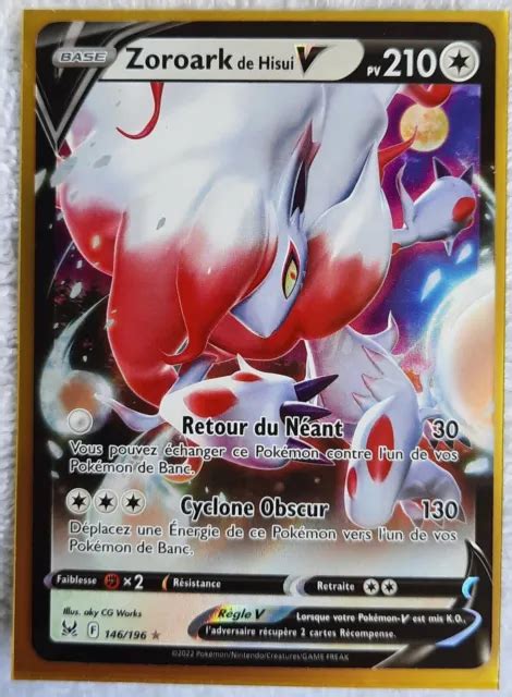 CARTE POKÉMON ZOROARK de Hisui V 146 196 EB11 Origine Perdue FR EUR 1