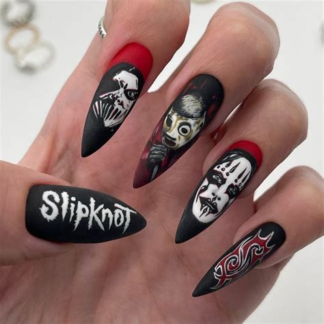 Slipknot Nails Band Nails Goth Nails Horror Nails