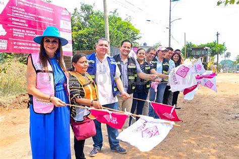 Rosy Urbina inicia obra de pavimentación