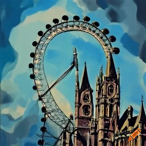 El Greco Style Depiction Of The London Eye On Craiyon