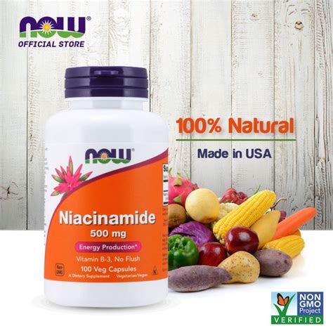 Niacinamide Vitamin B3 500 Mg 100 Capsules Now Foods Verano Medical