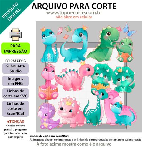 Arquivos Arquivo ScanNCUT Dinossauro Baby Aquarela Topo E Corte