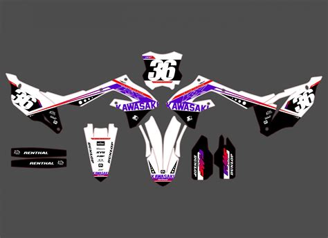 Kit déco Kawasaki 250 KXF 2021 2024 Course Violet Boutique Kit