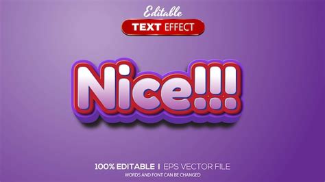 Premium Vector D Editable Text Effect Nice Theme