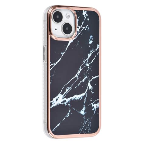 Stijlvolle Marmeren Zwarte Tpu Achterkant Cover Voor Iphone 15 Nt