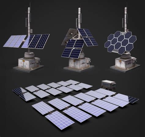 Solar Panels Set And Pack Source Files Attached K Textures D Model