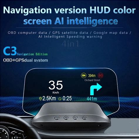 C Plus Obd Hud Auto Navigation Projector Gps Eobd Speedometer Head Up