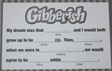 PARTS ONLY - Gibberish Board Game -(10) Assorted Gibberish Story Pages ...