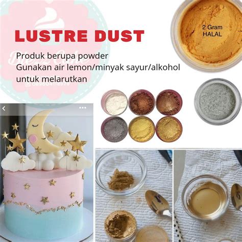 Jual Lustre Dust Bubuk Edible Gliter Bubuk Emas Food Grade Shopee