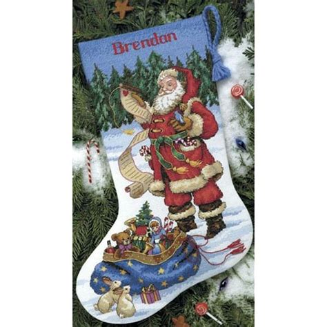 Dimensions Checking His List Stocking 08645 Cross Stitch Kit JK S