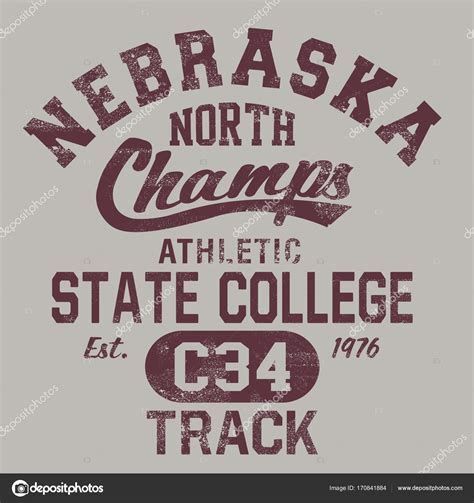 Nebraska State College Typography Shirt Graphic — Stock Vector ...