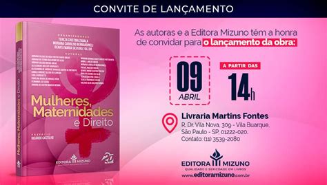 Editora Mizuno Lan A A Obra Mulheres Maternidades E Direito Migalhas